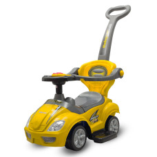 Dětské odrážedlo s vodící tyčí 3v1 Baby Mix Mega Car žluté (Poškozený obal)