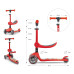 Tříkolová balanční koloběžka-scooter se sedátkem FUZZY Milly Mally red