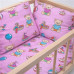 Dřevěná postýlka-kolébka pro panenky s povlečením Baby Mix bears