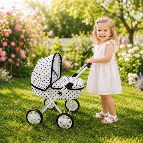 Dětský kočárek pro panenky New Baby Anička dots Dětský kočárek pro panenky New Baby Anička dots