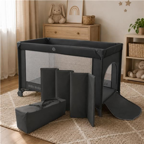 Dětská cestovní postýlka Milly Mally Mirage v přenosné tašce dark grey Dětská cestovní postýlka Milly Mally Mirage v přenosné tašce dark grey