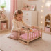 Dřevěná postýlka-kolébka pro panenky s povlečením Baby Mix stars pink