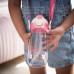 Školní láhev s brčkem Akuku 480 ml pink Školní láhev s brčkem Akuku 480 ml pink