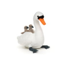 Plyš Labuť s mláďatama 25cm Eco-friendly