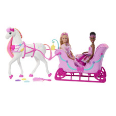 Barbie Louskáček saně s koněm JNH63