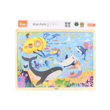 Dřevěné puzzle 48 dílků - mořský život