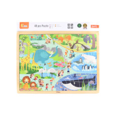 Dřevěné puzzle 48 dílků - Zoo