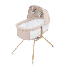 lionelo Malin Evo Beige Natural — Univerzální dětská postýlka s kolébkou