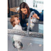 Lionelo Flower Grey Scandi — Cestovní postýlka