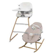 Lionelo Dalia Set Grey Stone Natural — ŽIdlička na krmení a Dětské houpátko