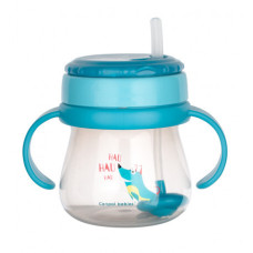 Canpol babies Hrneček sportovní se slámkou a závažím 250ml modrý