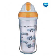 Canpol babies Sportovní láhev se silikonovou slámkou AUTA 260ml 
