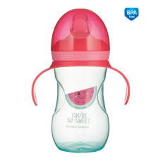 Canpol babies Tréninkový hrneček se silikonovým pítkem a úchyty SO COOL 270ml Meloun