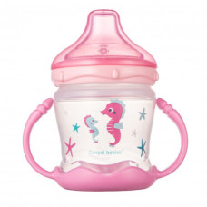 Canpol babies Nevylévací hrneček se silikonovým pítkem LOVE&SEA 180ml růžový