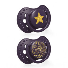 LOVI Dudlík silikonový dynamický Stardust 3-6m 2ks fialový