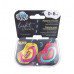 Canpol babies Set symetrických silikonových dudlíků Ligth touch 0-6m NEON LOVE růžový