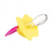 Canpol babies Set symetrických silikonových dudlíků Light touch 6-18m NEON LOVE růžový