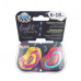 Canpol babies Set symetrických silikonových dudlíků Light touch 6-18m NEON LOVE růžový