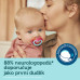 Canpol babies Set symetrických silikonových dudlíků Light touch 18m+ NEON LOVE modrý