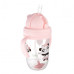 Canpol babies Nevylévací hrneček se slámkou a závažím EXOTIC ANIMALS 270ml růžový