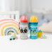 Canpol babies Láhev sportovní s nevylévací slámkou HELLO LITTLE 350 ml béžová
