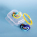 Canpol babies Set symetrických silikonových dudlíků Light touch 0-6m NEON LOVE modrý