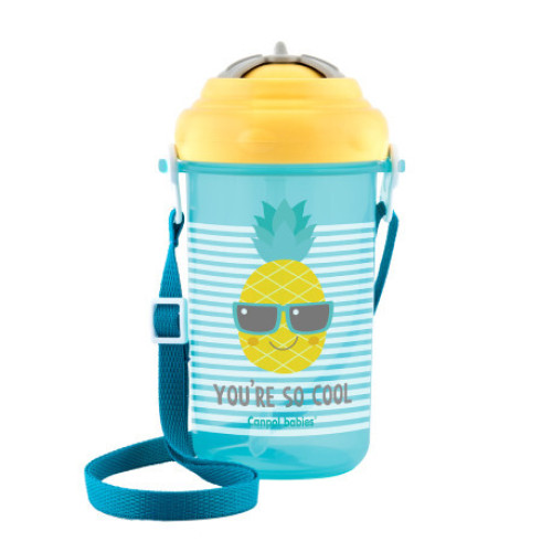 Canpol babies Cestovní sportovní láhev se slámkou a víčkem SO COOL Ananas 350ml Canpol babies Cestovní sportovní láhev se slámkou a víčkem SO COOL Ananas 350ml