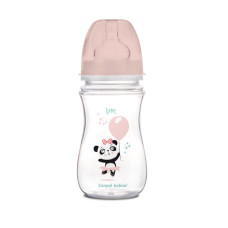 Canpol babies Antikoliková širokohrdlá lahev EXOTIC ANIMALS 240ml růžová