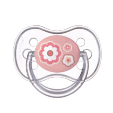 Canpol babies Dudlík 18m+ silikonový symetrický NEWBORN BABY růžový