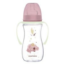 Canpol babies Antikoliková lahev EasyStart se svítícími úchyty SLEEPY KOALA 300ml růžová