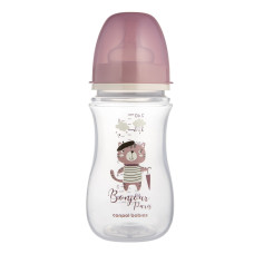 Canpol babies Lahev širokohrdlá antikoliková BONJOUR PARIS 240ml růžová