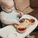 Canpol babies Silikonový dělený talíř s přísavkou Medvídek krémový
