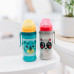 Canpol babies Láhev sportovní s nevylévací slámkou HELLO LITTLE 350 ml zelená