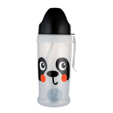Canpol babies Lahev nevylévací sportovní se slámkou a závažím BabiesBoo 350ml panda