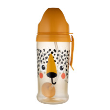 Canpol babies Lahev nevylévací sportovní se slámkou a závažím BabiesBoo 350ml gepard