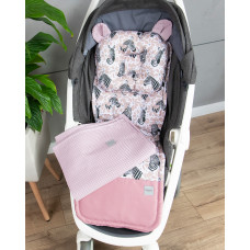 2-dílná sada do kočárku + dečka, Vafel + bavlna PREMIUM, Zebra