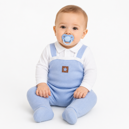 2-dílná soupravička Star, body dl. rukáv + pletené dupačky, modré, vel. 68 2-dílná soupravička Star, body dl. rukáv + pletené dupačky, modré, vel. 68