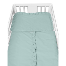 2-dílné bavlněné povlečení s volánkem SOFT, Baby Nellys, mint, vavřínová