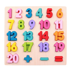 2Kids Toys Vkládací puzzle Matematika Velké počítání – 24 dílů, dřevo, 30×30 cm