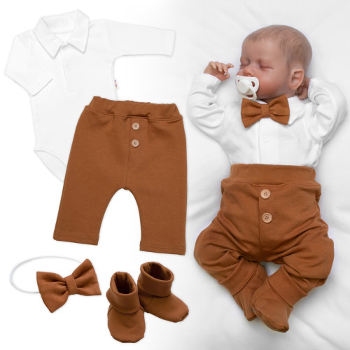 4D sada pro chlapečky Baby Elegán - karamelová, vel. 62 4D sada pro chlapečky Baby Elegán - karamelová, vel. 62