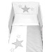 5-dílná sada do postýlky Baby Stars (3D + peřinky - šedá,  135x100cm, Baby Nellys