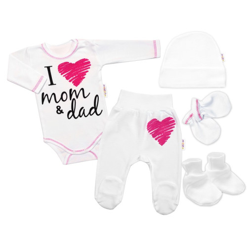 5-ti dílná soupravička do porodnice I love mom & dad, vel. 62, holka 5-ti dílná soupravička do porodnice I love mom & dad, vel. 62, holka