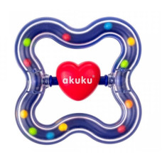 Akuku Chrastítko se srdíčkem - modré