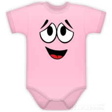 Baby Dejna Body kr. rukáv  s Tváří - sv. růžové, vel. 62
