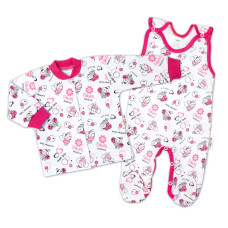 Baby Nellys  2-dílná sada, bavlněné dupačky s košilkou Berušky, bílá, vel. 62