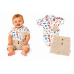 Baby Nellys 2-dílná sada body kr. rukáv, kraťásky, Safari - ecru/béžová, vel. 62
