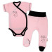 Baby Nellys 2-dílná sada body kr. rukáv + polodupačky, růžová - Baby Little Star