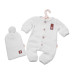 Baby Nellys 2-dílná sada Pletený overálek STAR + čepice Hand Made, bílý, vel. 80/86
