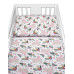 Baby Nellys 2-dílné bavlněné povlečení Králíček na louce - růžová, bílá, 135x100
