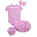 Baby Nellys 3-dílná mušelínová soupravička, body, kraťasky + čelenka GIRL, lila, vel. 62 Baby Nellys 3-dílná mušelínová soupravička, body, kraťasky + čelenka GIRL, lila, vel. 62